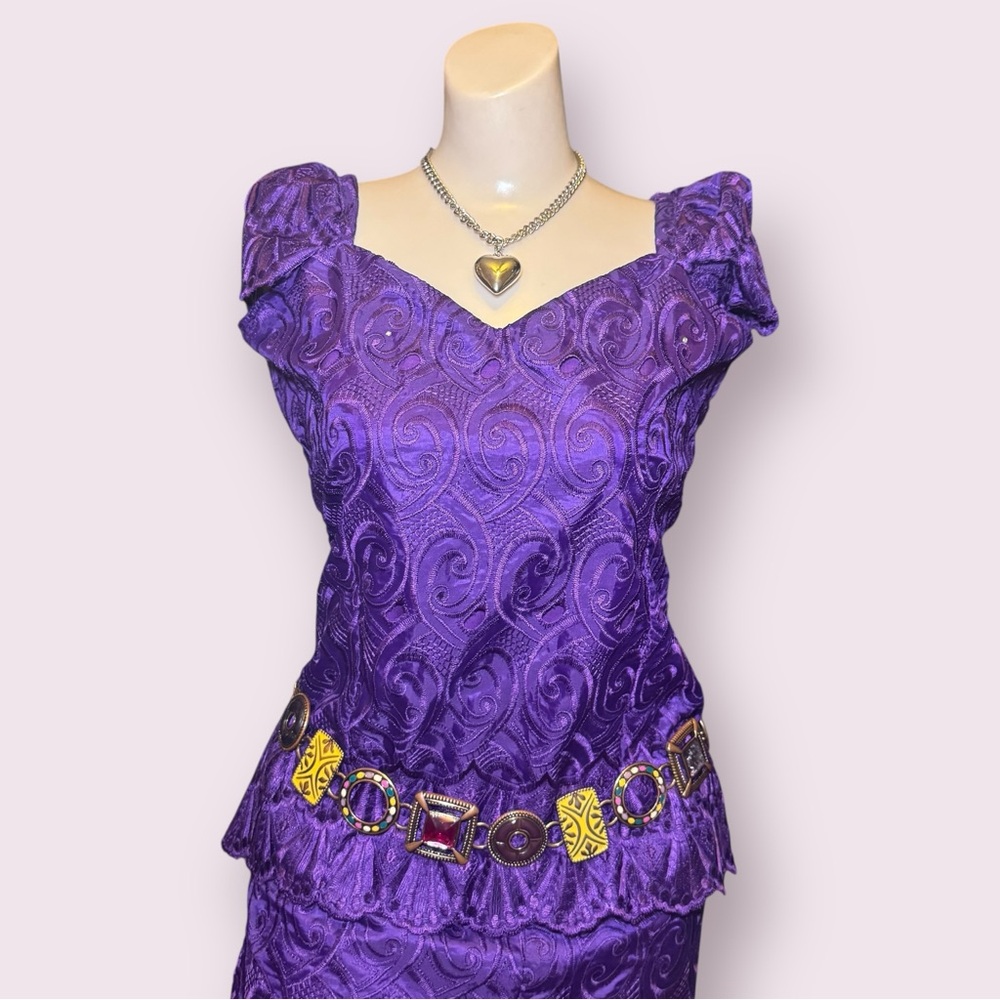 Vintage Purple Skirt Set with Top, Whimsygoth Witchcore Regency Vibes - Picture 2 of 14